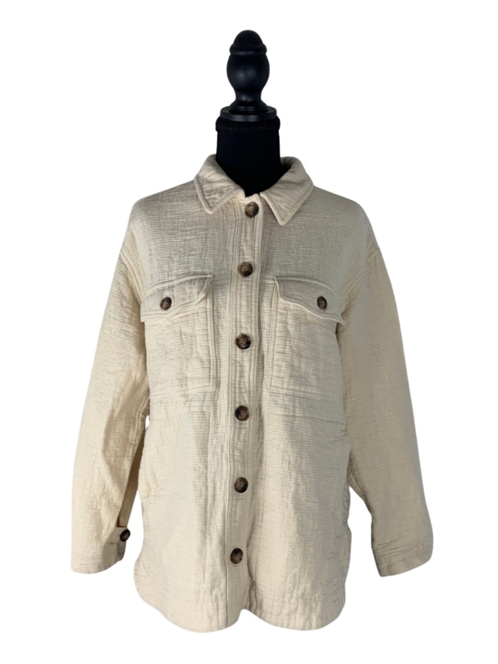 Madewell Ecru Waffleback Shacket Women’s S Granola Girl Minimalist